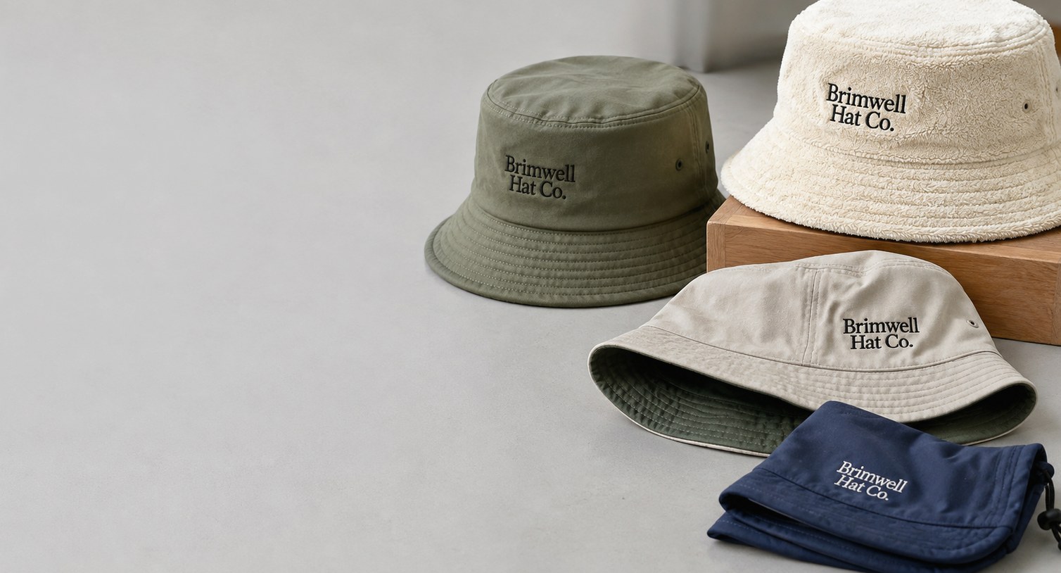 Custom printed bucket hats with logo